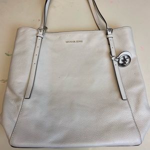 White Michael Kors Megan Tote